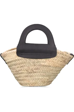 Hereu Sac Cabas Mini En Cuir Et Raphia Cabas