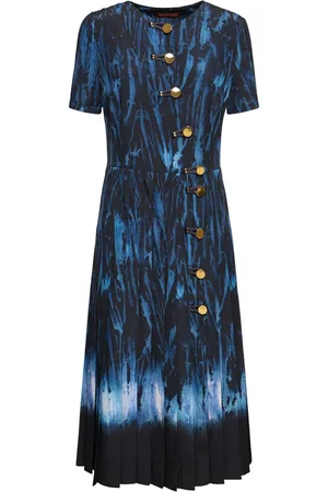 Altuzarra Robe Midi En Satin Imprimé Manches Courtes Myrtle