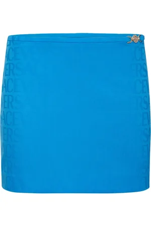 VERSACE Jupe Courte En Laine Jacquard À Logo