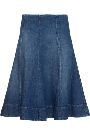 Khaite Jupe Midi En Denim De Coton Lennox