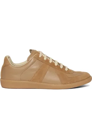 Maison Margiela Sneakers Basses En Cuir Et Daim Replica