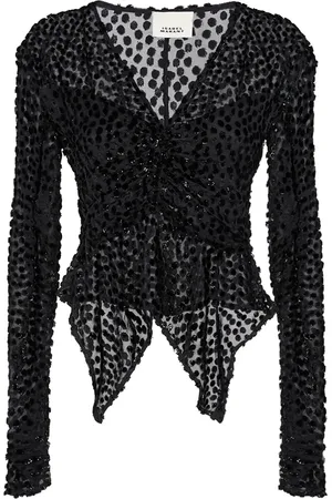 Isabel Marant Haut À Manches Longues En Soie Et Viscose Ulietta