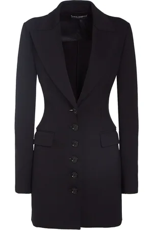 Dolce & Gabbana Veste Longue En Jersey Tech À Boutonnage Simple