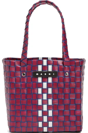 Marni Sac À Main Tissé À Carreaux Avec Logo Bicolore
