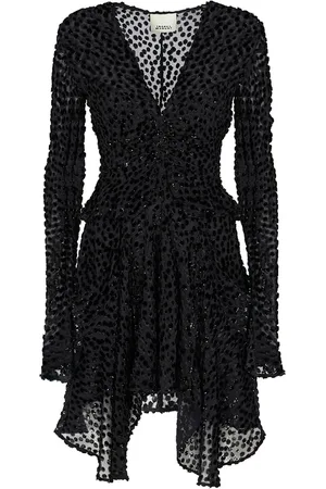 Isabel Marant Robe Courte En Soie Mélangée Et Viscose Usmara