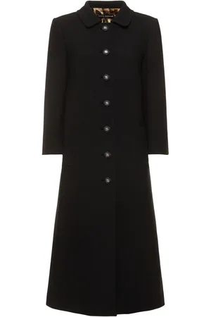 Dolce & Gabbana Manteau Long En Crêpe De Laine À Boutonnage Simple