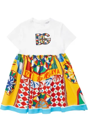 Dolce & Gabbana Robe En Jersey De Coton Imprimé Carretto