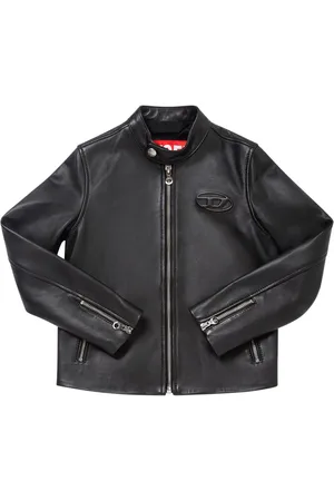 Diesel Veste En Cuir Embossé Logo