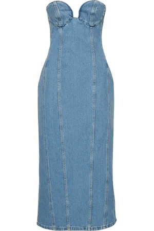 MAGDA BUTRYM Robe Bustier Midi En Denim De Coton