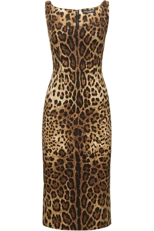 Dolce & Gabbana Robe Midi En Charmeuse Imprimé Léopard