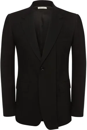 Alexander McQueen Blazer En Gabardine De Laine À Boutonnage Simple