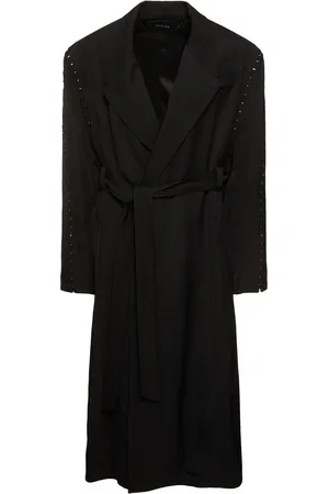 MUGLER Manteau Oversize En Gabardine & Ceinture