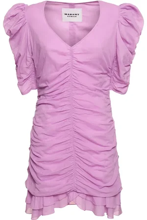 Marant Etoile Robe Courte En Coton Froncé Sireny