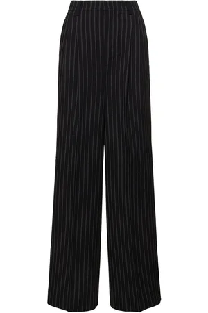 Ami Pantalon Ample En Laine Taille Haute