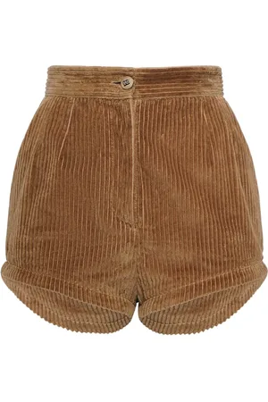Dolce & Gabbana Short Taille Haute En Velours Côtelé