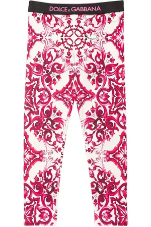 Dolce & Gabbana Legging En Coton Imprimé Majolica