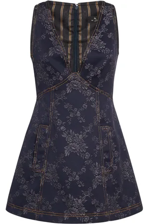 Etro Robe Courte En Jacquard Col En V