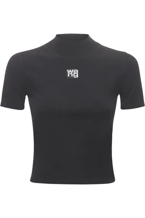 Alexander Wang T-shirt En Jersey Stretch Avec Patch Logo