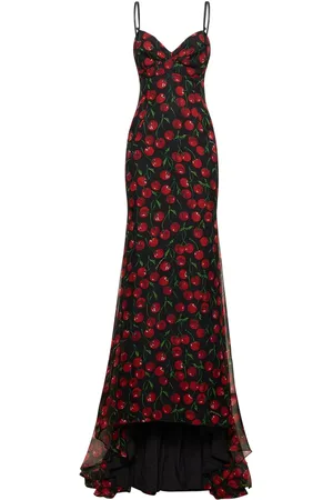 Dolce & Gabbana Robe En Mousseline De Soie Imprimé Cerises