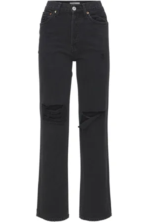 RE/DONE Jean Loose En Denim Déchiré Taille Haute 90s