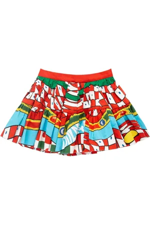 Dolce & Gabbana Jupe Courte En Popeline De Coton Imprimé Carretto