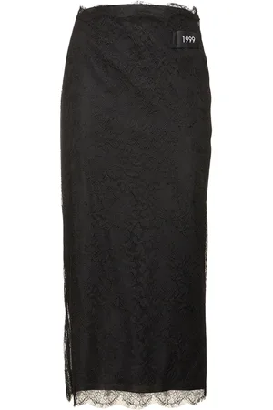 Dolce & Gabbana Jupe Midi En Dentelle Fil Coupé Chantilly