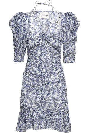 Marant Etoile Robe Courte En Coton À Manches Bouffantes Galdino