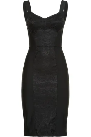 Dolce & Gabbana Robe Corset Mi-longue En Satin Et Dentelle