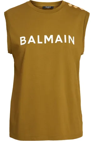 Balmain Débardeur En Coton Biologique Imprimé Logo