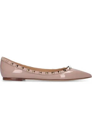 VALENTINO GARAVANI Ballerines En Cuir Verni Rockstud 10 Mm