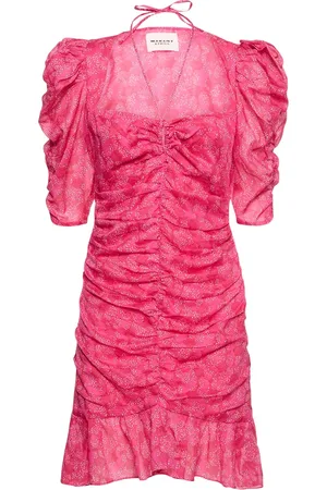 Marant Etoile Robe Courte En Coton À Manches Bouffantes Galdino