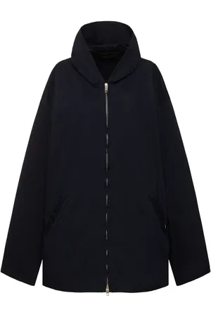 Balenciaga Veste Zippée En En Sergé De Coton À Capuche