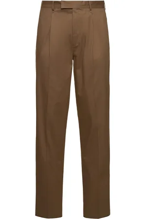 Ermenegildo Zegna Pantalon En Coton Mélangé Premium À Plis