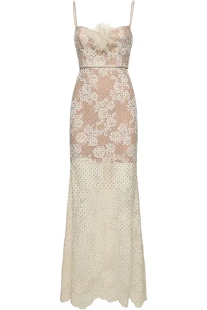 Self-Portrait Robe Longue En Dentelle Embellie