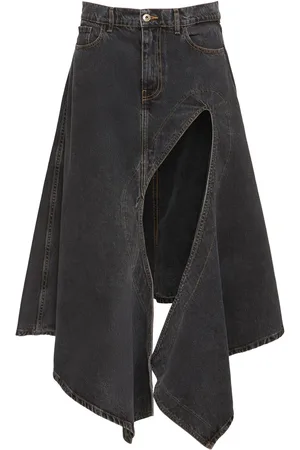 Y / PROJECT Jupe Midi Asymétrique En Denim Taille Haute