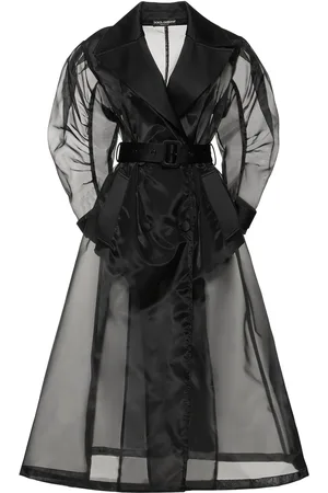 Dolce & Gabbana Manteau Long En Organza Avec Ceinture