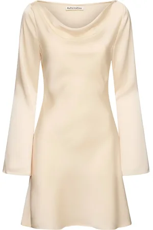 Reformation Robe Courte En Satin À Manches Longues Pike