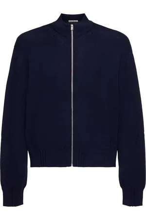 Acne Studios Pull Zippé En Laine Mélangée Vintage À Logo