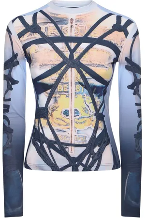 Y / PROJECT Haut Ajust& En Jersey Imprimé Bondage