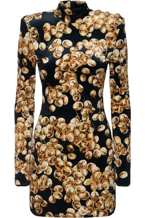 Balmain Robe Courte En Velours Imprimé