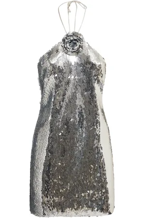 MAGDA BUTRYM Robe Courte En Sequins À Encolure Licou