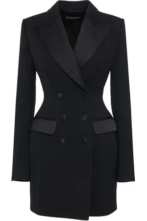 Dolce & Gabbana Veste Longue En Laine Mélangée Stretch