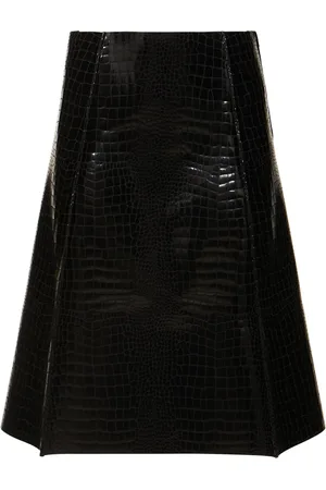 Tory Burch Jupe Midi Embossée Croco Angle