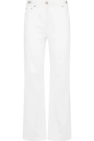 VERSACE Jean Droit En Denim De Coton Délavé