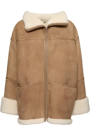 Totême Manteau Zippé En Shearling