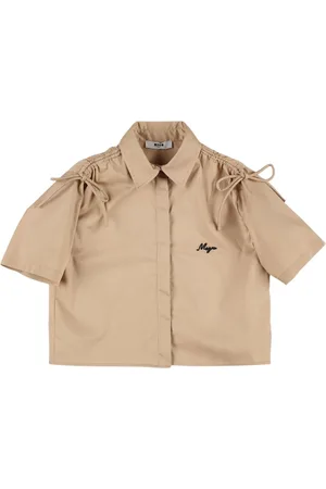 Msgm Chemise En Popeline De Coton Mélangé Avec Nœuds