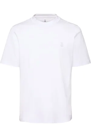 Brunello Cucinelli T-shirt En Jersey De Coton À Logo
