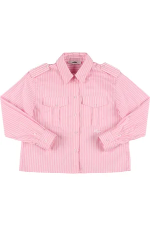 Msgm Chemise En Popeline De Coton Mélangé À Rayures