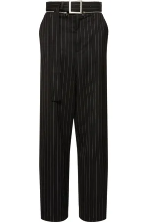 Jean Paul Gaultier Pantalon Ample En Laine À Fines Rayures