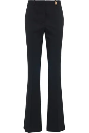 VERSACE Pantalon En Laine Vierge Stretch Taille Mi-haute
